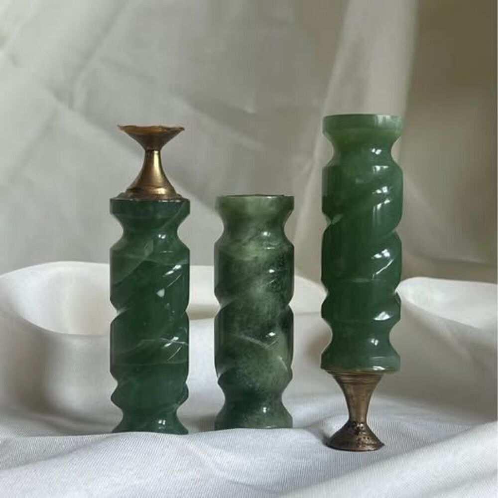 Three Green-colored Stone Pillars for Crafting/Art Projects